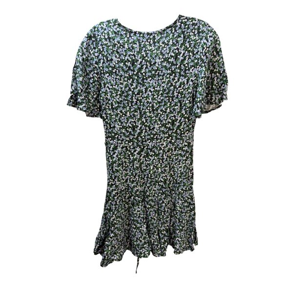 Floral Print New Look Mini Dress With Ruffle Hem & Short Sleeves - Picture 2 of 10
